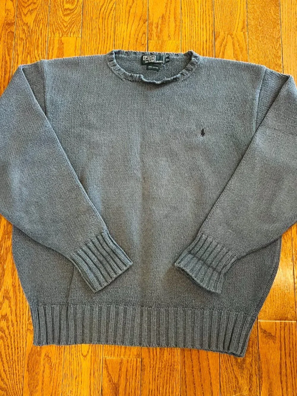 Vintage 90's Polo Ralph Lauren Men’s Cable Knit Fisherman Sweater Size XL Chunky